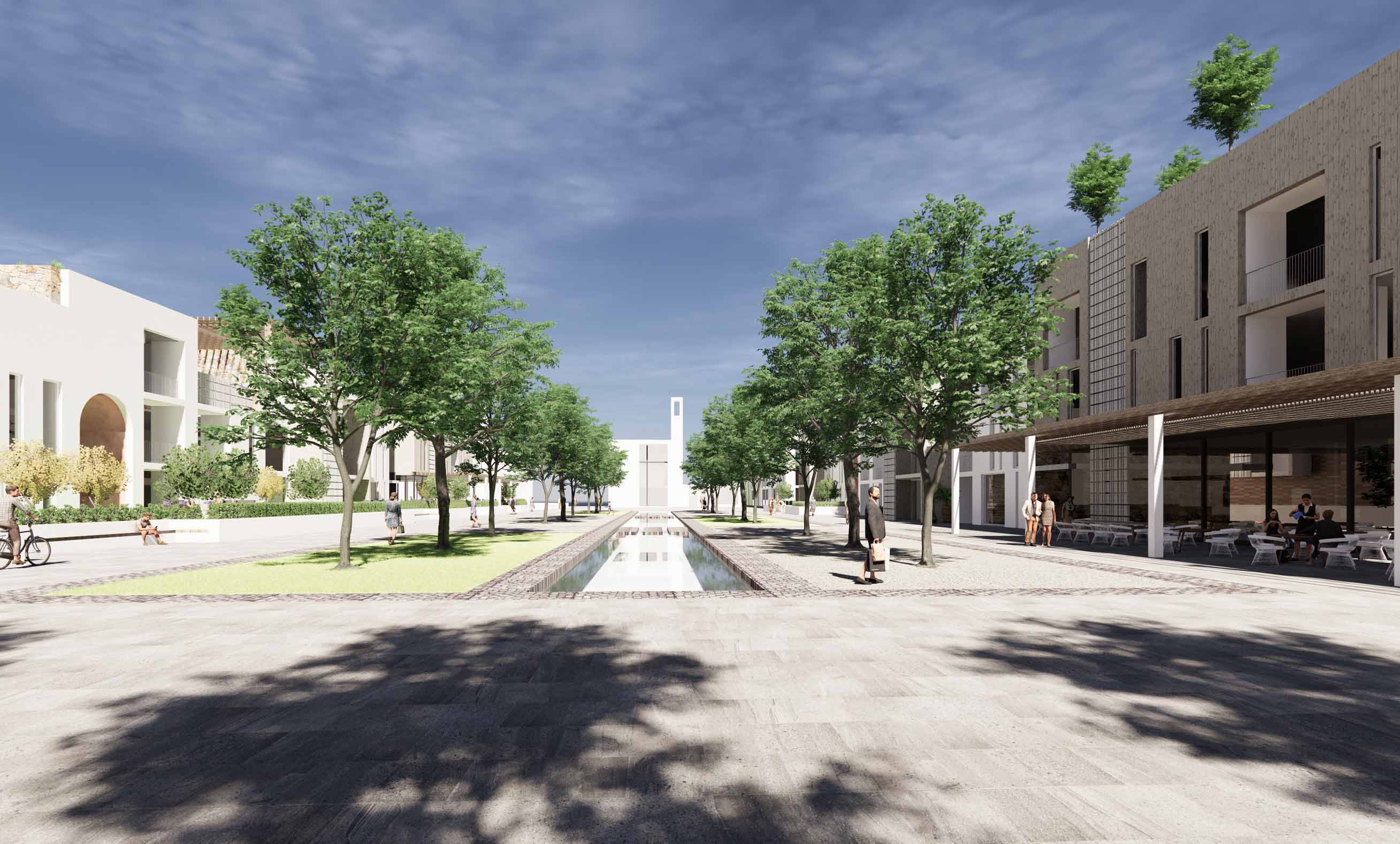 view of inner-piazza towards chapel